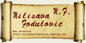 Milisava Fodulović vizit kartica